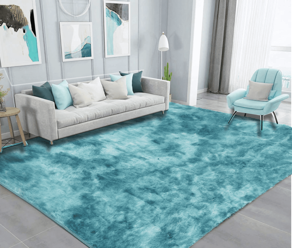 Abstract Blue Butterfly Home Area Rugs Round Soft Carpet Room Floor Yoga Mat 