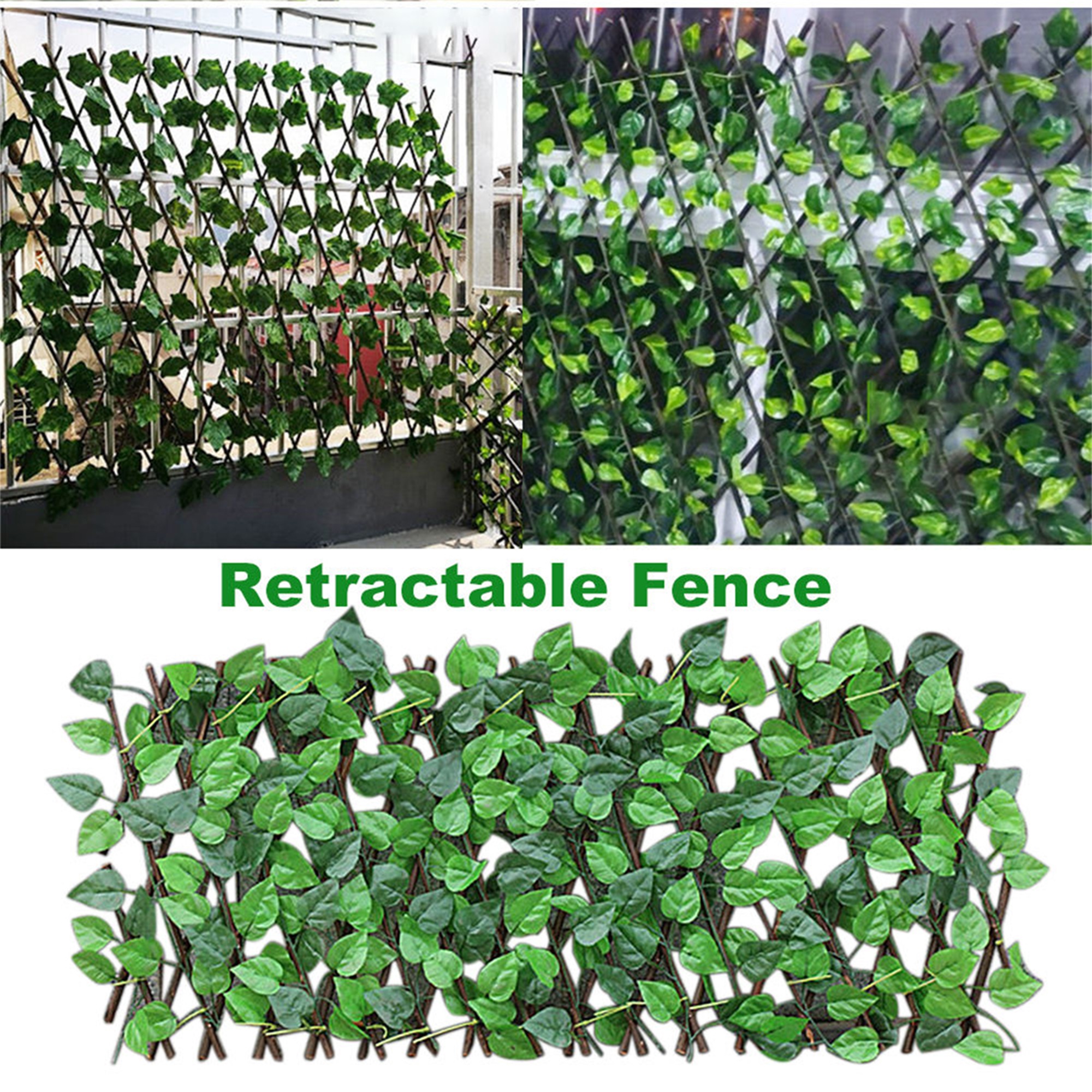Carolilly Artificial Garden Plant Fence Retractable Expanding Trellis