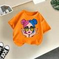 thumbnail image 4 of WhouRiu Big Girls' T Shirts Short Sleeve Fashion Prints T Shirt Children Lightweight Basic Tops Orange,Sizes 11-12, 4 of 4