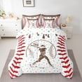 thumbnail image 3 of Erosebridal Brown Dripping Baseball Stitch & Batter Silhouette Graphic Twin Bedding Sets 7-Piece, Baseball Graphic Bedding Comforter Set for Boys And Girls Kids,Microfiber Bedroom Decor, 3 of 5