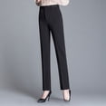 thumbnail image 1 of Pantalones de trabajo elásticos de primavera y verano Pantalones de trabajo rectos para mujer Pantalones de vestir Pantalones de traje profesionales para mujer Leggings negros, 1 of 1