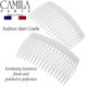 thumbnail image 2 of Camila Paris Cp3135 Peine lateral para el cabello francés, pequeño, curvo, blanco, con torcedura francesa, peines decorativos de sujeción fuerte, pinzas para el cabello para mujeres, moño, moño recogi, 2 of 5