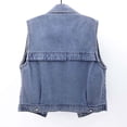 thumbnail image 6 of Delayuji Womens Denim Vest Top Button Down Waistcoat Frayed Sleeveless Ripped Jacket Tank Top Y2K Vest with Pockets Blue M, 6 of 6