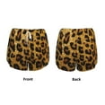thumbnail image 3 of Balery Golden Leopard Glitter Pattern Women's Running Shorts with Liner 2 Pockets Elastic Workout Athletic Gym Yoga Shorts-X-Large, 3 of 7