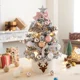 thumbnail image 2 of Árbol de Navidad de mesa con kit de decoración, adorno de bola roja y blanca y caja de regalo, mini árbol de Navidad con copos de nieve para decoración de mesa, 2 of 5