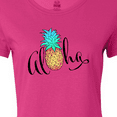 thumbnail image 4 of Inktastic Aloha- in cursive with pineapple rainbow colors Women's T-Shirt, 4 of 5