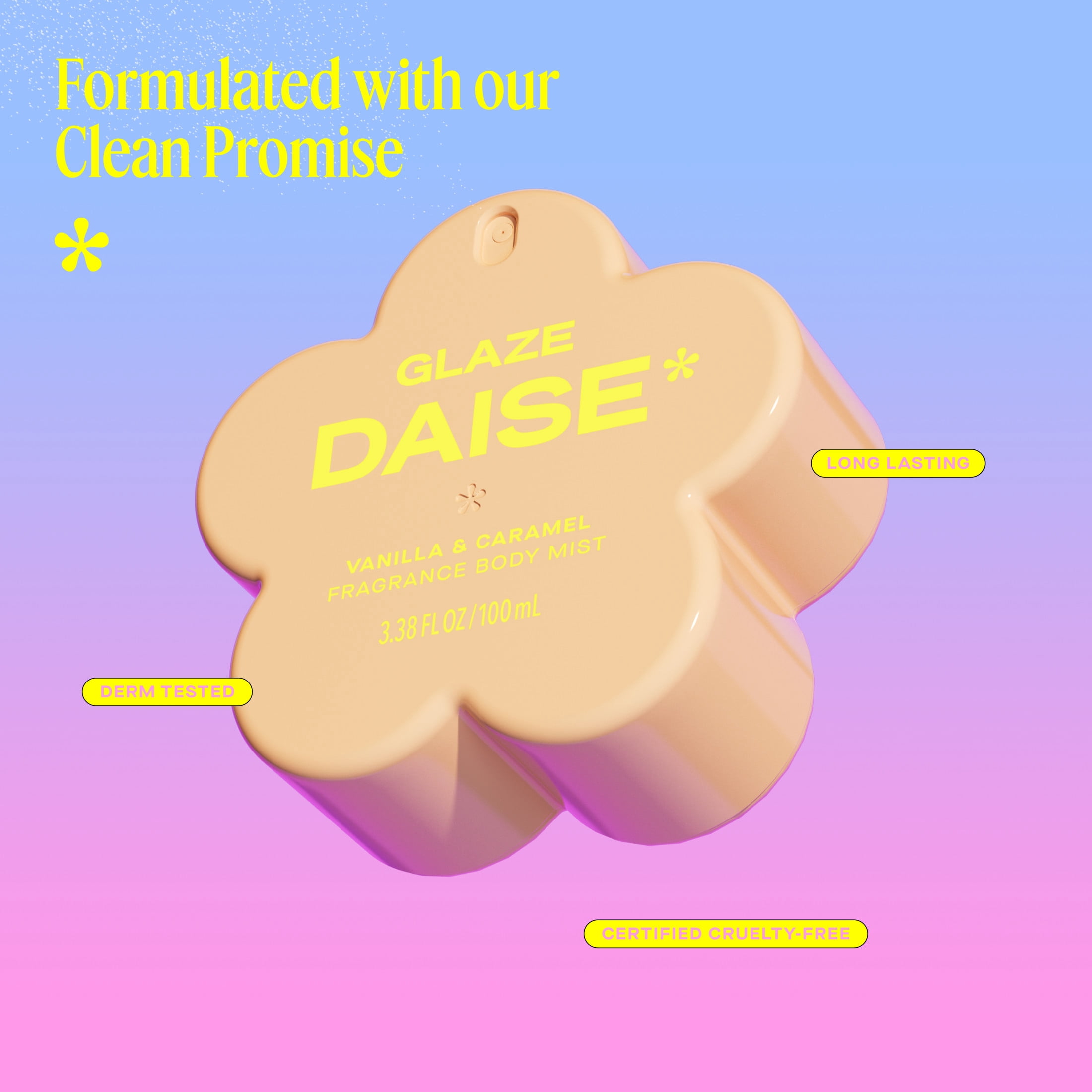 DAISE Fragrance Body Mist in Glaze, Vanilla & Caramel, 3.38 FL OZ / 100 mL