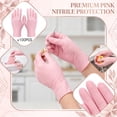 thumbnail image 2 of Pink Nitrile Gloves for Hand Protection, 100 Count Durable Latex-Free Disposable Gloves, Universal Fit Protective Gear for Home and Industrial, 2 of 5