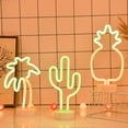 thumbnail image 2 of Letrero de neón LED con base alimentada por batería/USB, luces de neón para dormitorio, habitación de bebé, familia, boda, fiesta, cumpleaños, día de la madre (piña), 2 of 3