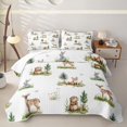 thumbnail image 2 of Erosebridal Watercolor Wildlife Quilt Full for Boys Girls, Forest Animal Print Full Bedspread Sets, 3pcs, 2 of 7