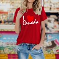 thumbnail image 2 of AQUARIVE T-Shirts à Manches Courtes pour Femmes, Impression Tendance, Col Rond, Coton Confortable, Été, Décontracté, Rouge TG, 2 of 5
