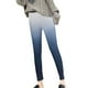 thumbnail image 4 of Gibobby Leggings de cintura alta Leggings adecuados para mujer Pantalones casuales Elástico de cintura alta Patrón retro Impreso Forro polar Capris Termal Longitud total, invierno（Azul marino， L), 4 of 5