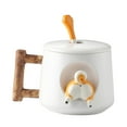 thumbnail image 1 of Tazas de cerámica de dibujos animados de 500 ml con tapas, divertidas, para té, jugo, agua, café con leche. blanco, 1 of 9
