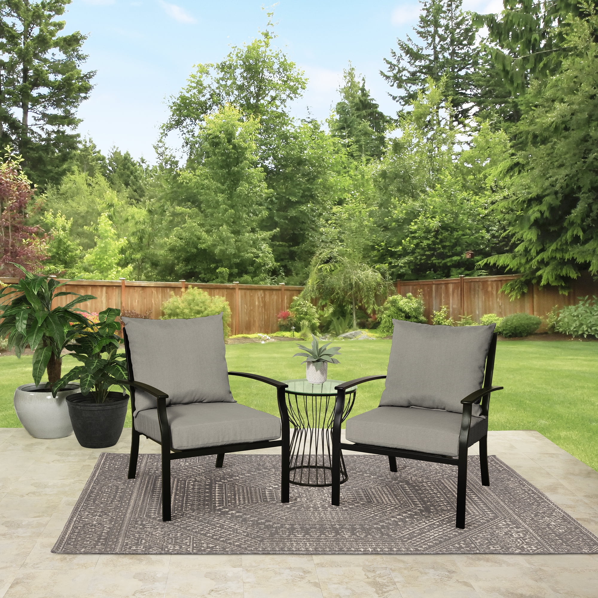 Mainstays 45"L x 22.75"W Tan Rectangle Outdoor 2-Piece Deep Seat Cushion