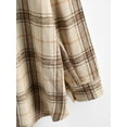 thumbnail image 6 of ZAFUL Women Casual Wool Blend Plaid Thin Shirt Light Coffee S, 6 of 6