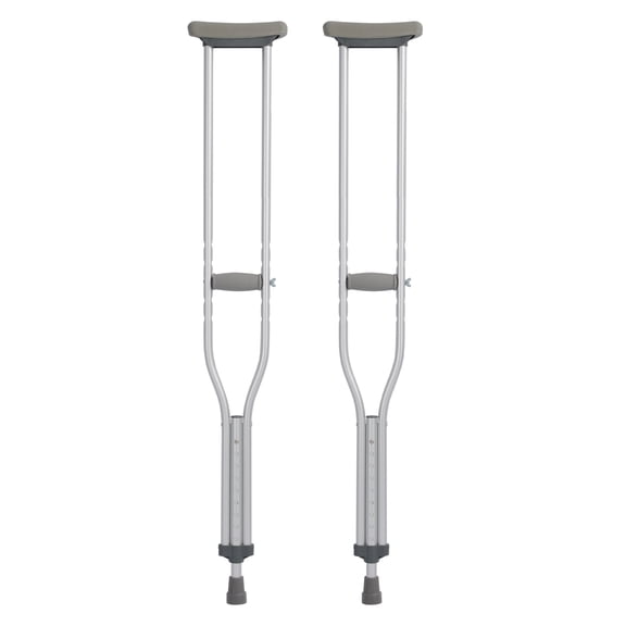 BN-LINK Adjustable Crutches for Adults,Lightweight Aluminum Crutches,Walking Crutches with Underarm Pad and Handgrip,330 LBS Weight Capacity,Heights 4'7" to 6'1",1 Pair