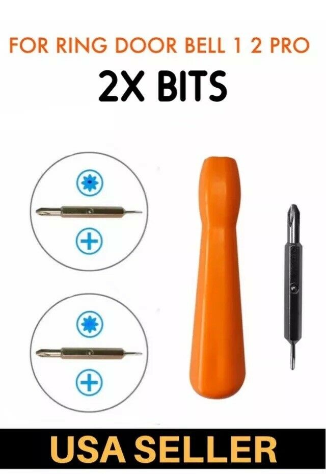Security Screwdriver For Ring Doorbell – T6 Star Drive, 2-Piece Set, Anti-Roll Handle