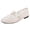 White, variant on Mary Jane Flats For Women Floral Rose Embroidery Lace Mesh Thin Ribbon Bow Tie Strap Square Toe Slip On Flat Shoe Footwear For Sweet Bridal