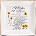 thumbnail image 1 of SHIQI-To My Bonus Daughter Jewelry Trinket Dish, white, 1 of 1