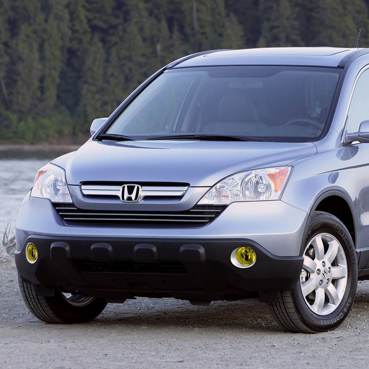 DNA Motoring For 2007-2009 Honda CRV Yellow Bumper Fog Light w/ Bezel Wiring Harness Switch