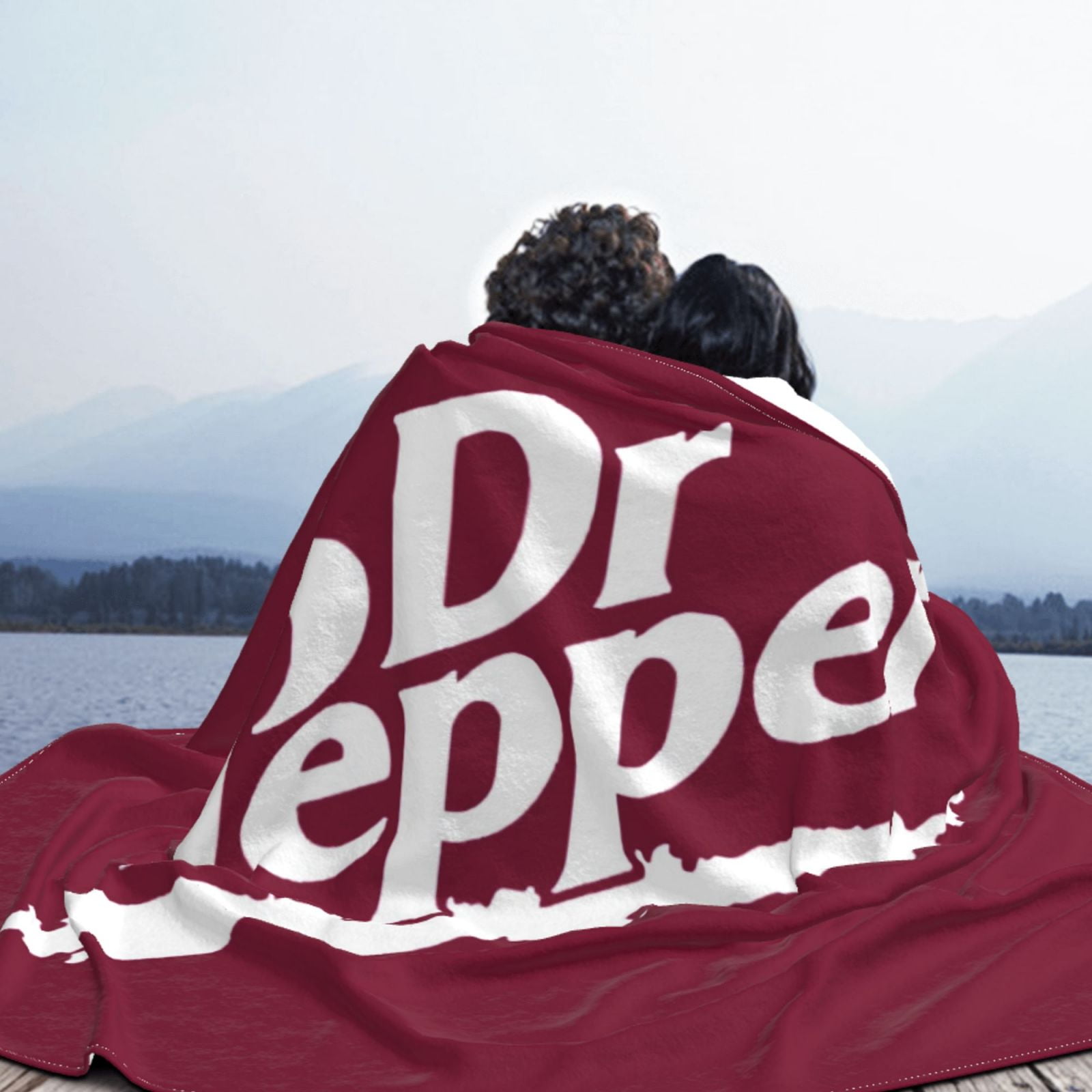 Dr Pepper 90s Maroon Background Flannel Blanket Funny Ultra-Soft Micro Warm Throw Blanket Fleece Blanket Interesting Gift 60"X50"