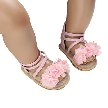 

Boys Girls Casual Sneakers Toddler Kids Girls Soild Colour Princress Shoes Sandals Soft Sole The Floor Barefoot Non Slip First Walkers Prewalker Shoes