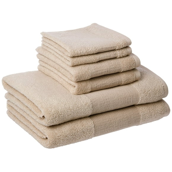 Modern Threads Air Cloud 6-Piece Towel Set - 100% Zero-Twist Cotton, 500 GSM, Quick Dry & Plush, Sand