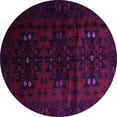 thumbnail image 1 of Ahgly Company Indoor Round Abstract Purple Contemporary Area Rugs, 7' Round, 1 of 4