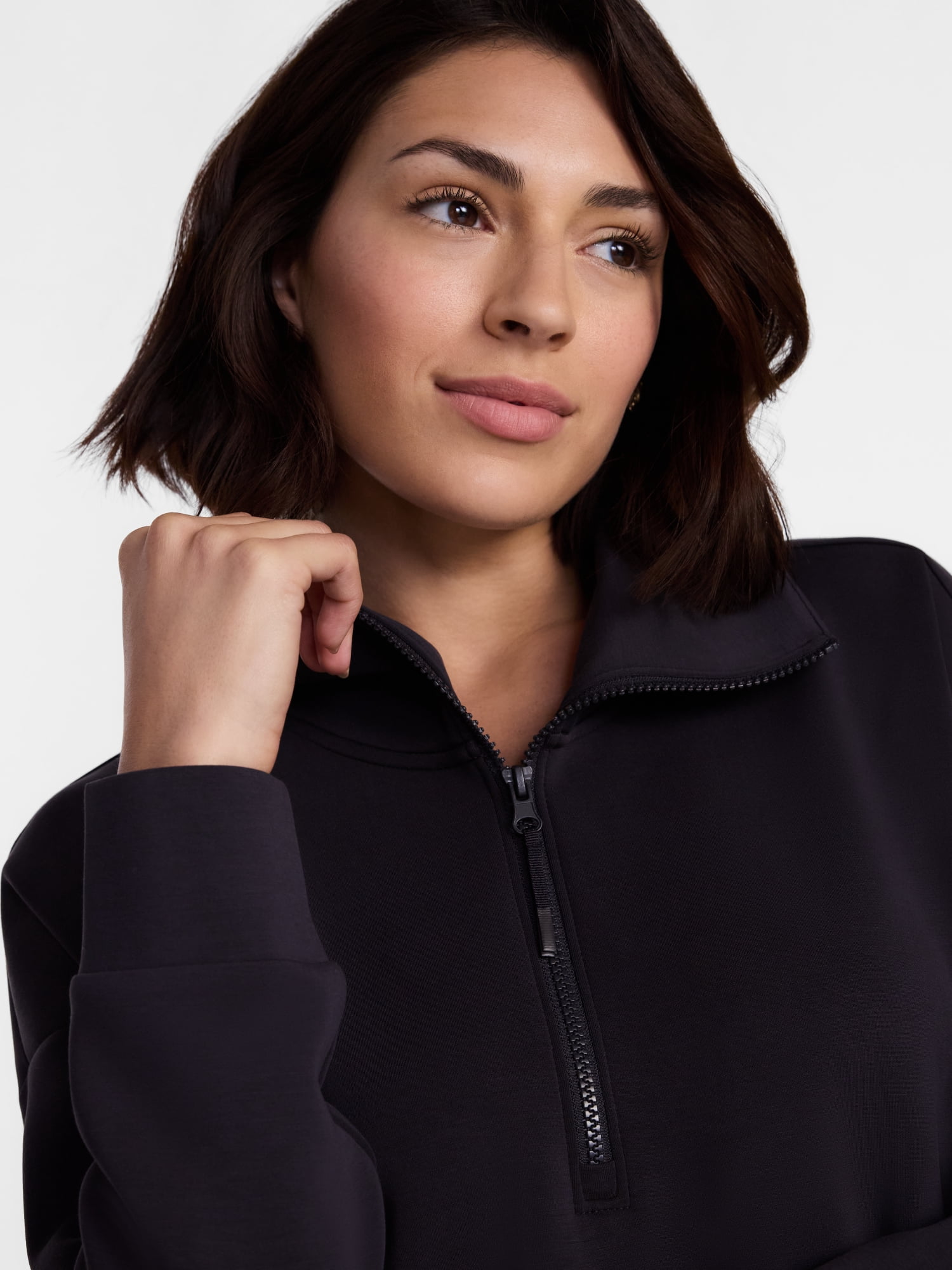 Avia Women's and Women's Plus Quarter-Zip ScubaKnit Pullover, Sizes XS-4X