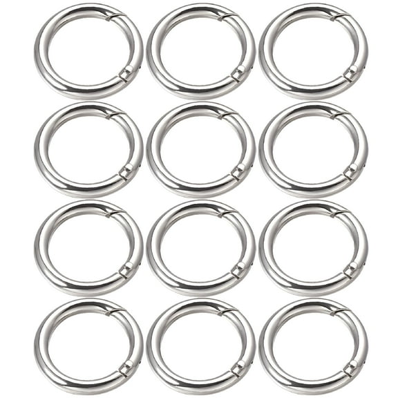 DESIGNICE 15 Pcs Key Ring Buckle Open Jump Rings Keychain Colored Round Fob Snap Hook Mini