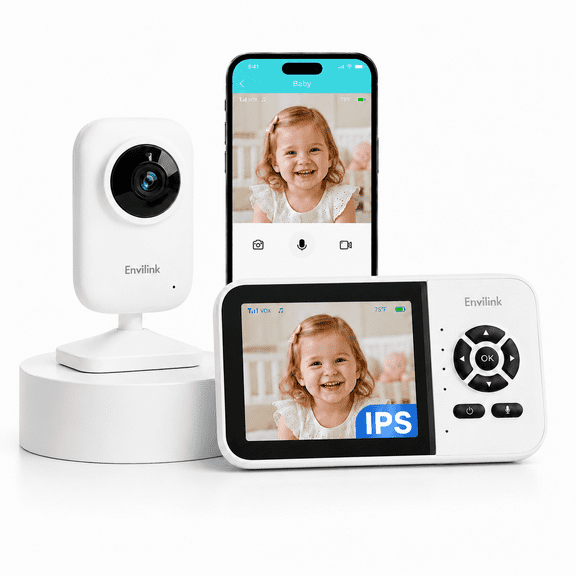 Baby Monitor with Camera and Adudio, 720P 2.8'' IPS Screen Baby Monitor with Phone APP / Nighe Vision / 2 Way Talk / VOX