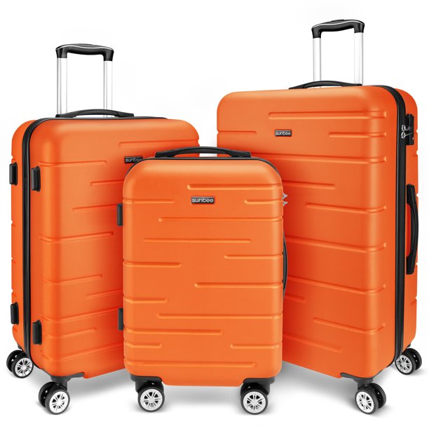 Sunbee 3 Piece Luggage Sets ABS Hardshell Hardside TSA Lock Lightweight