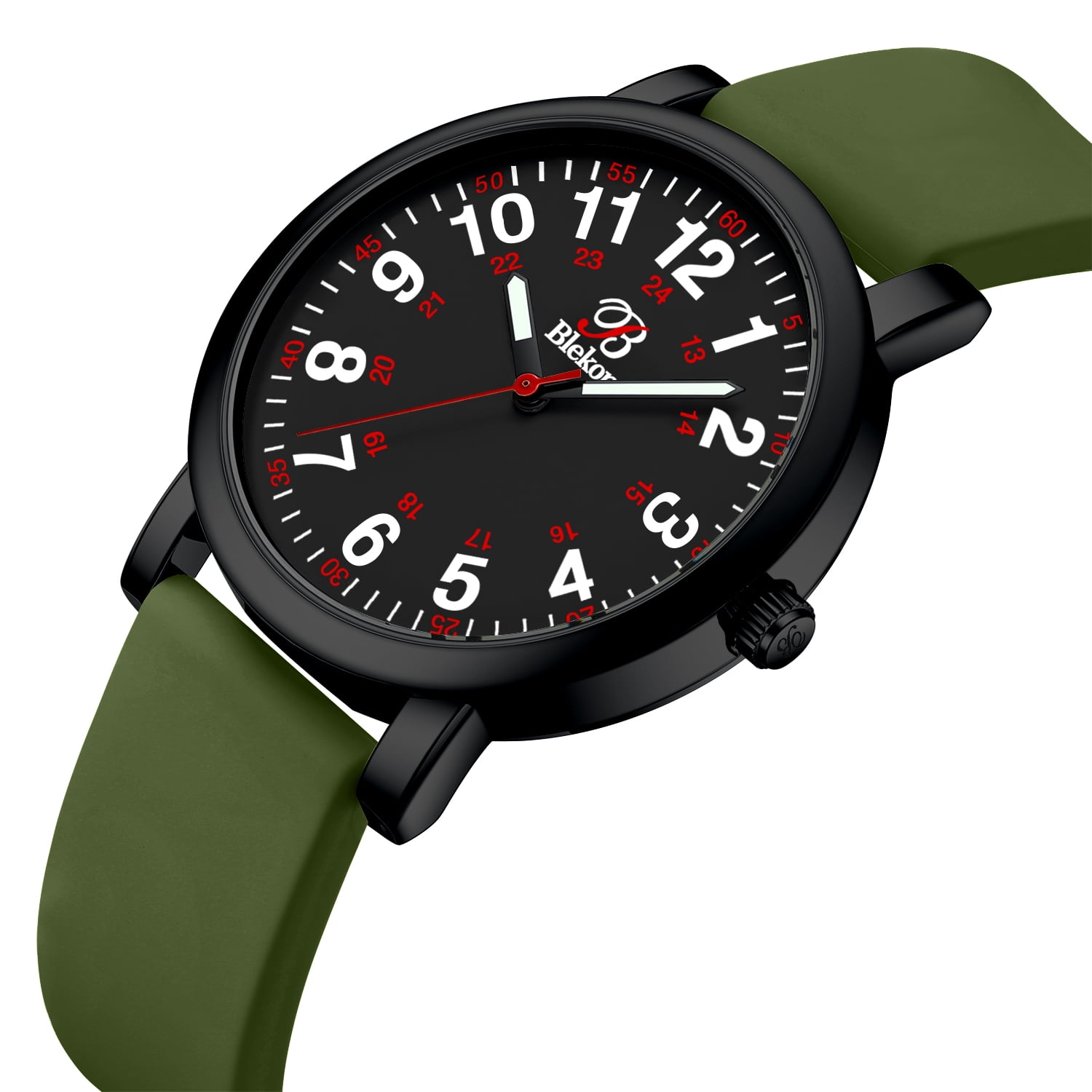 Blekon Original Nurse Watch for Medical Professionals and Students â€“ Various Scrub Colors, Easy Read Dial, Military Time with Second Hand, Silicone Band, 3 ATM Water Resistant