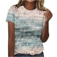 thumbnail image 1 of Womens Retro Printed T-Shirt Round Neck Short Sleeved Top, 1 of 4