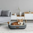 thumbnail image 2 of Vibrant Life Medium Dog Bed, Plush Bolster Dog for Medium Dogs, Medium, 27" x 20", Black, 2 of 7