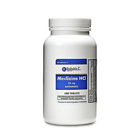 5 Pack Reliable 1 Meclizine HCl 25mg Antiemetic 1000 Tablets Each