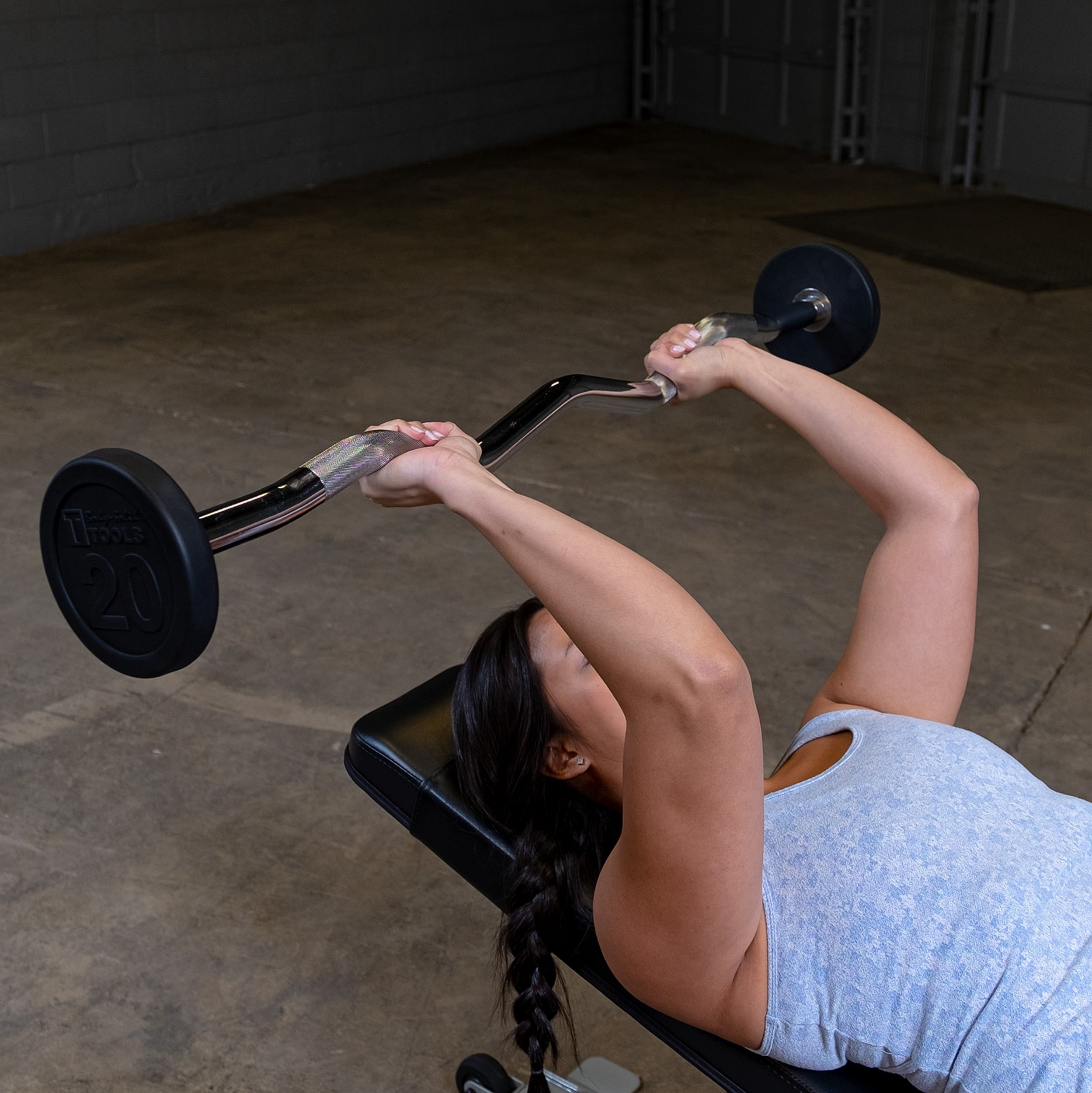 Body-Solid Tools SBZ20 - Fixed Weight EZ-Curl Barbell - 20 lbs.