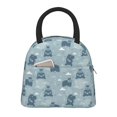 thumbnail image 1 of Fotbe Cute Hippopotamus Bolsa de Almuerzo con Estampado, Lonchera Aislada, Contenedor de Comida Reutilizable Tipo Cooler a Prueba de Fugas, 1 of 6