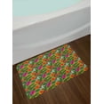 thumbnail image 2 of Orchids Bath Mat, Palm Tree Jungle Leaves Pastel Exotic Forest Nature Foliage Beauty Flora Motif, Plush Bathroom Decor Mat with Non Slip Backing, 29.5" X 17.5", Multicolor, by Ambesonne, 2 of 2