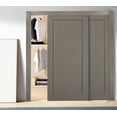 thumbnail image 3 of Sliding Closet Bypass Doors 64 x 96 with hardware | Quadro 4111 Grey Ash | Sturdy Top Mount Rails Moldings Trims Set | Kitchen Wooden Solid Bedroom Wardrobe Doors, 3 of 6