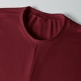 thumbnail image 5 of CIENVNSTG Womens Slim Fit Stretchy Cropped Tops Round Neck Cap Sleeve Cross Wrap Twist Front Ruched Casual Summer Daily Wear Blouses Deep Red S, 5 of 7