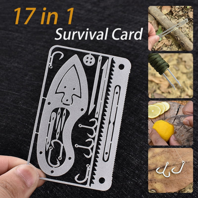 17 en 1 fishing gear card multi-TOOL camping supervivencia Tools Hunting survivalxex 
