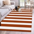 thumbnail image 2 of Burnt Orange Stripe Large Area Rugs for Bedroom Living Room, Soft Non Slip Carpet Bedside Rug, Farmhouse Striped Abstract Art Rectangular Floor Cover Kitchen Accent Rug 3'x5' for Dining Room/Office, 2 of 9