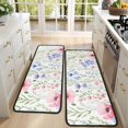 thumbnail image 4 of Kitchen Rugs Sets Of 2,Pioneer Flower Floral Print Pattern Anti Fatigue Kitchen Mat Rugs Non Slip Washable,Decorative Kitchen Floor Mats for Kitchen,Sink,Laundry,17"x47"+17"x47", 4 of 5