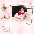 thumbnail image 2 of Flor Rosa Eterna, Regalo para Mujer, Anillo Collar con "I Love You" en 100 Idiomas, Oso Rosas Flores Conservada, Regalo para San Valentín, Caja Regalo, 2 of 4