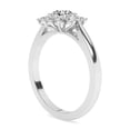 thumbnail image 4 of AFFY Floral Style Engagement Ring For Women, 0.80 Carat (ctw) Lab Created Moissanite Halo Promise Ring For Her In 14k White Gold Over Sterling Silver | VVS1 Quality Ring Size-10, 4 of 5