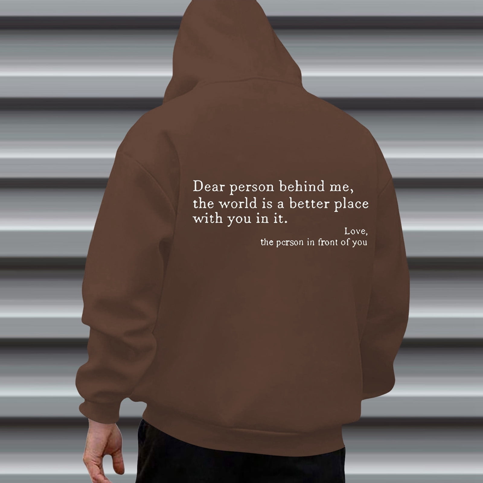 CONFREE Men's Hoodies Letter Prints Hoodies For Men Graphic Long Sleeve Casual Pullover Hooded Sweatshirts With Pockets