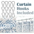 thumbnail image 6 of Blue Floral Shower Curtain, Medallion Damask Farmhouse Shower Curtains for Bathroom, Watercolor Retro Vintage Pattern Waterproof Fabric Shower Curtain, Bath Decor with Hooks 70x72 Inch, 6 of 6