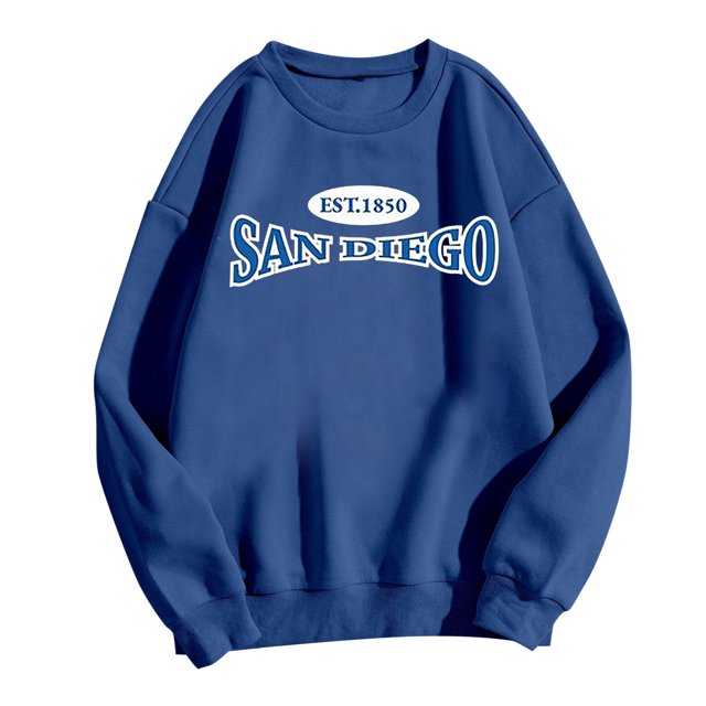 WEAIXIMIUNG Sweat-Shirt Blanc pour Femmes Léger Imprimé Lettre Décontracté Col Rond – Pull Doux et Confortable