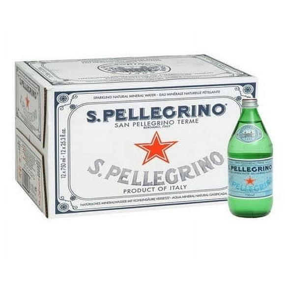 San Pellegrino Water Mineral Sparkling Natural Glass 750 ML/25.36 ounces (12/Case)